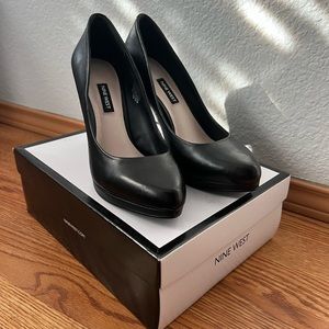 Black Leather High Heels